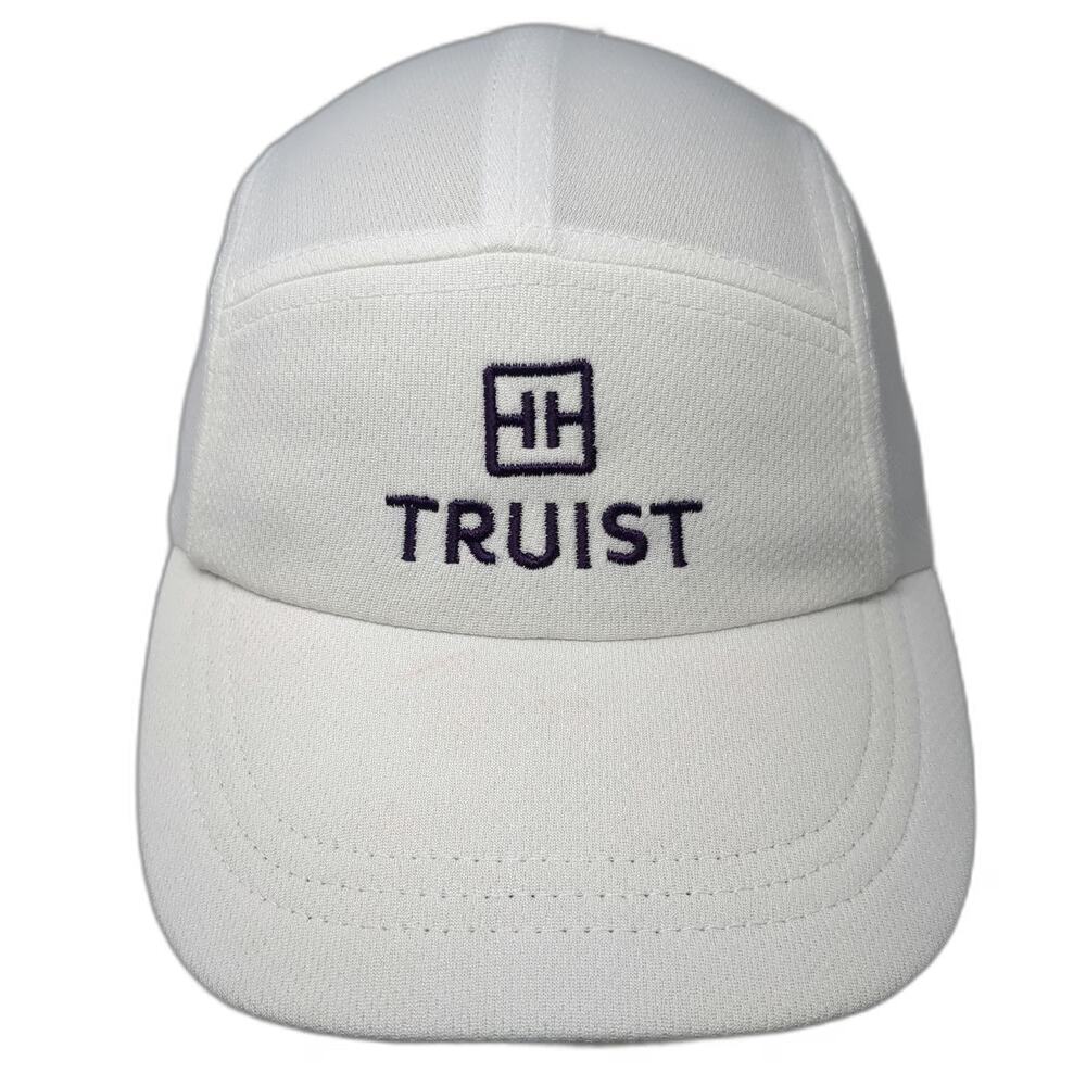 Ogio 5 Panel Hat White One Size Truist Bank Logo Polyester Performance Slideback